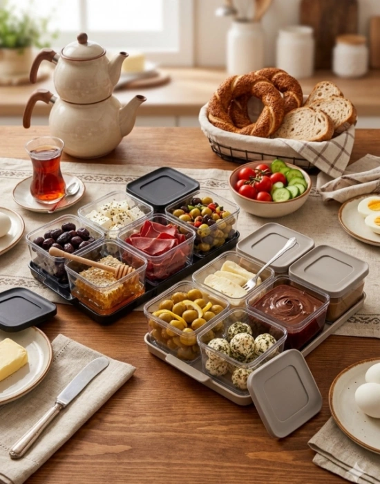 Brns 6Lı Kahvaltı Seti Tepsili Renkli