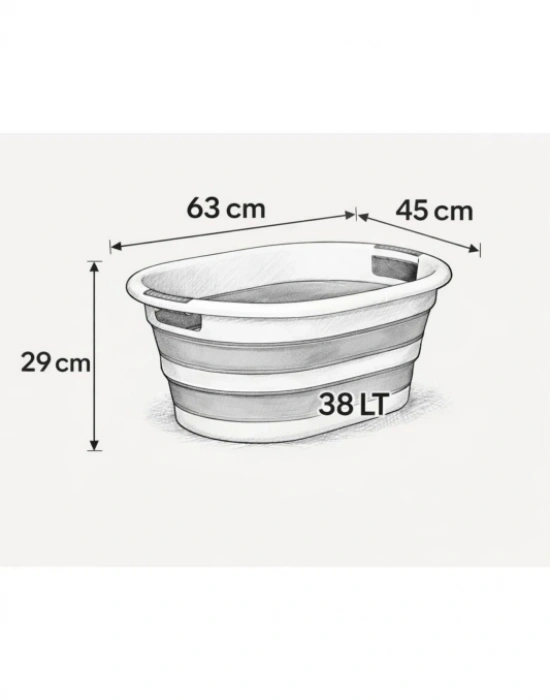Brns Katlanır Büyük Sepet 38 Litre