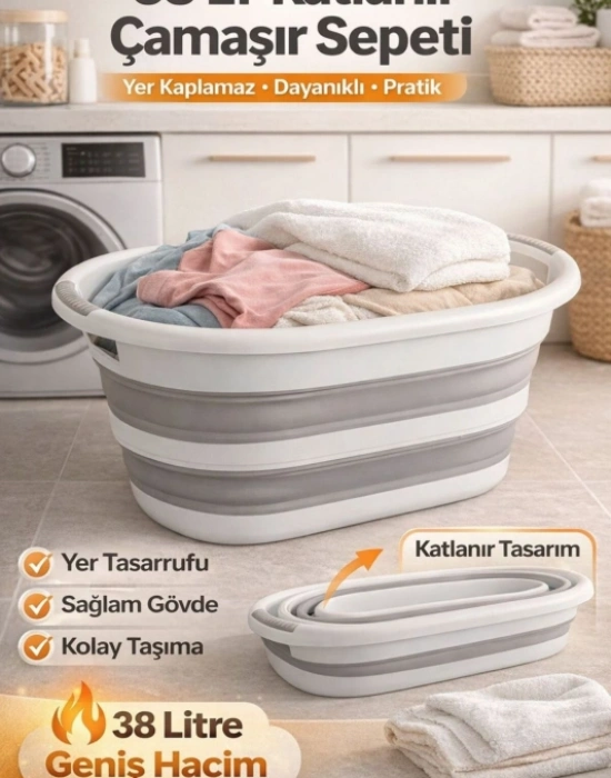 Brns Katlanır Büyük Sepet 38 Litre