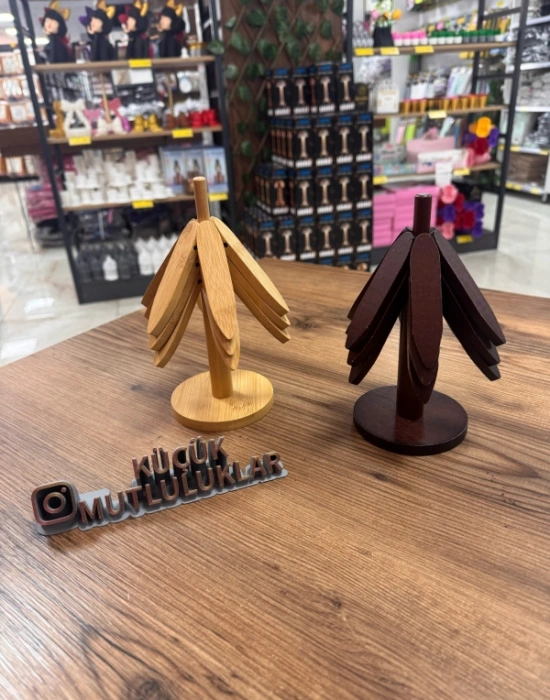 Ç. Akasya 3Lü Standlı Katlanır Ahşap Bambu Nihale