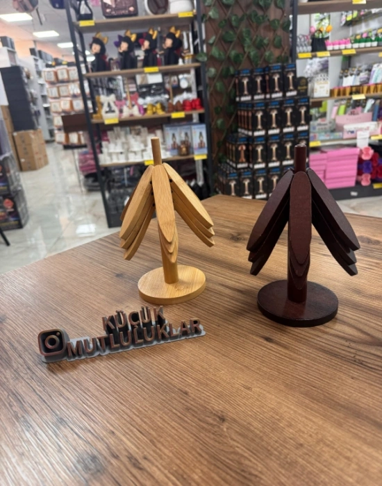 Ç. Akasya 3Lü Standlı Katlanır Ahşap Bambu Nihale