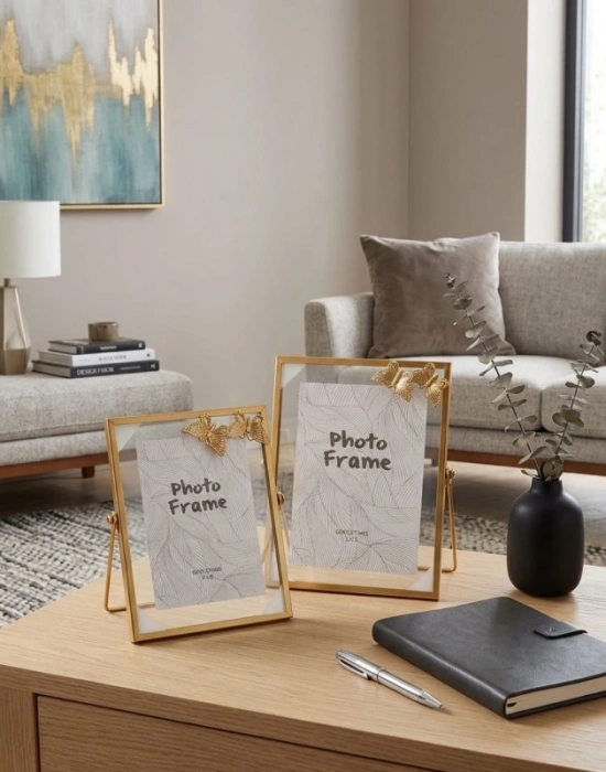 Ç. Küçük Boy Metal Kelebek Detaylı Çerçeve 4 x 6 CM