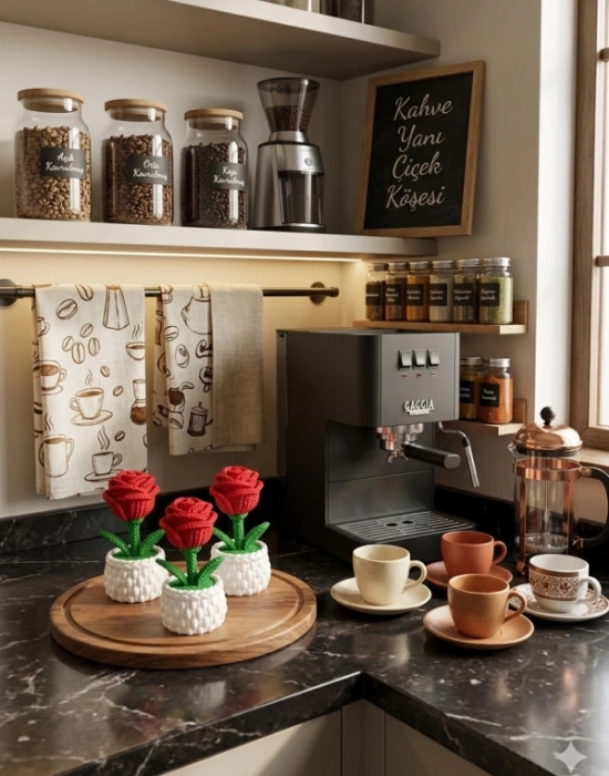 Km Group Saksılı Gül Obje Figür 10 x 5 cm