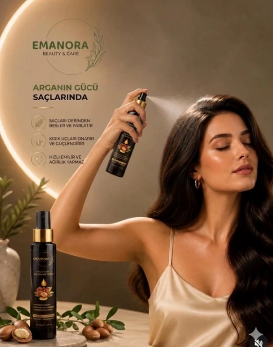 E. Argan Yağlı Saç Bakım Spreyi Saç Güçlendirici Sprey Tüm Saç Tipleri İçin