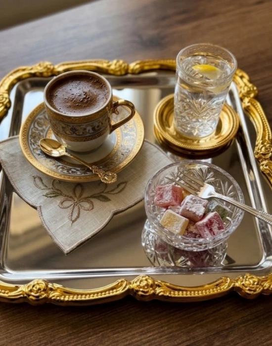 Ç. Lüks Model Gold Detaylı Sunum Tepsisi ( ADET )