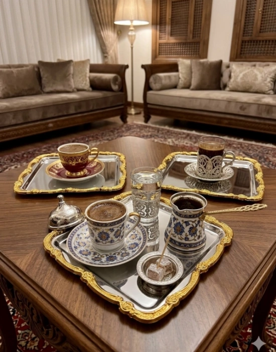Ç. Lüks Model Gold Detaylı Sunum Tepsisi ( ADET )