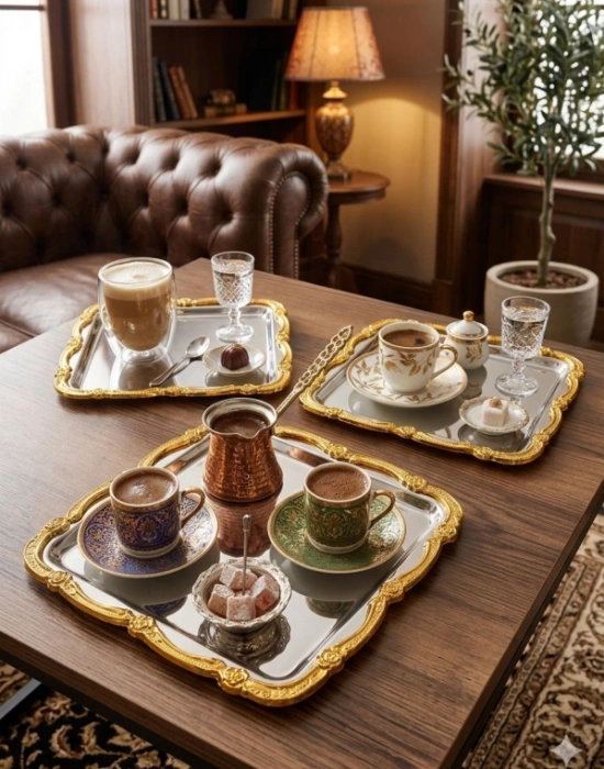 Ç. Lüks Model Gold Detaylı Sunum Tepsisi ( ADET )