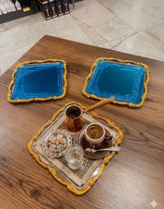 Ç. Lüks Model Gold Detaylı Sunum Tepsisi ( ADET )