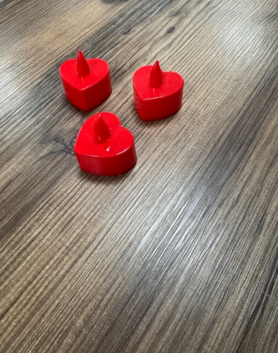 Kalp Şeklinde Led Mum Tealight