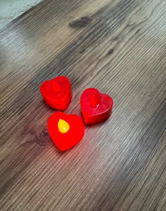Kalp Şeklinde Led Mum Tealight