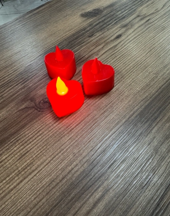 Kalp Şeklinde Led Mum Tealight