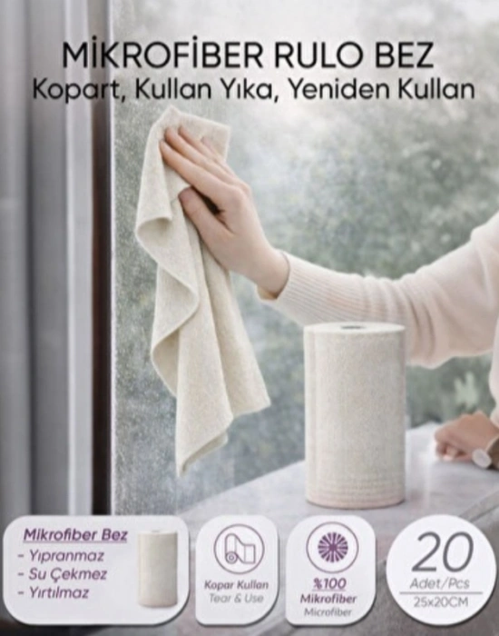 Miss Mikrofiber Rulo Bez Beyaz