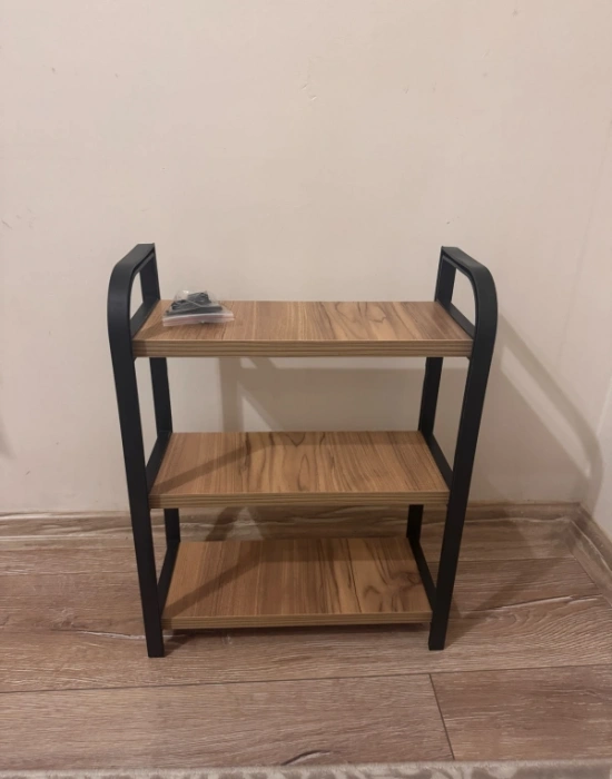 3 Katlı Dekoratif Mutfak Banyo Rafı Karma Renk