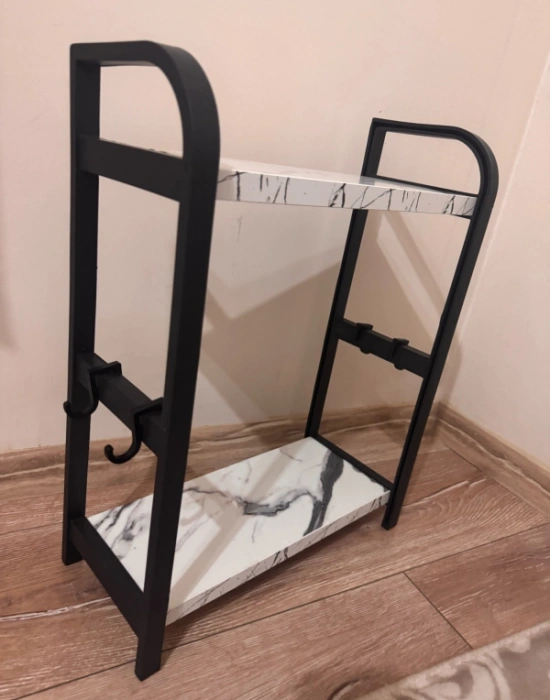 2 Katlı Dekoratif Mutfak Banyo Rafı Karma Renk