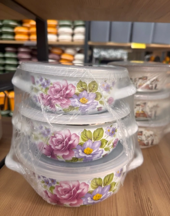 Emaye 3Lü Pişir ve Sakla Tencere Takımı
