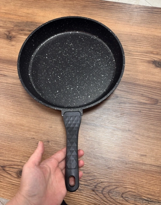 Hamarat 30 cm Tek Kulp Tava Döküm Granit Kaplama