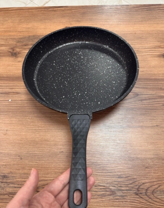 Hamarat 30 cm Tek Kulp Tava Döküm Granit Kaplama