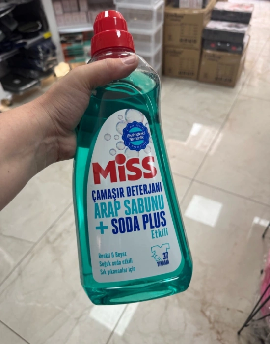 Miss Çamaşır Deterjanı Arap Sabunu Soda Plus Mavi Güç 1.500ml