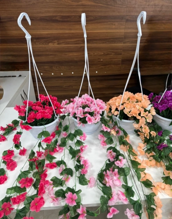 A. Yapay Çiçek Begonvil Sarkaç Askılı Balkon Çiçeği