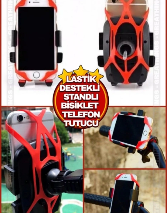 CT. Lastik Destekli Standlı Bisiklet Telefon Tutucu