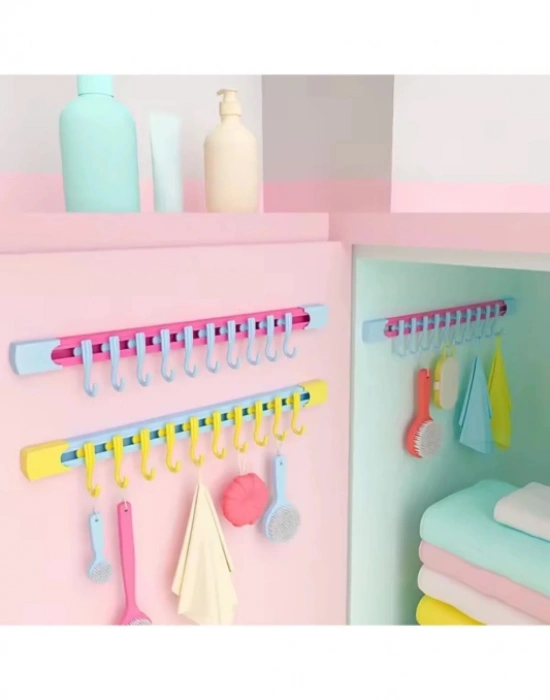 CT. 10 Kancalı Raylı Mutfak ve Banyo Düzenleyici Askı 30 cm