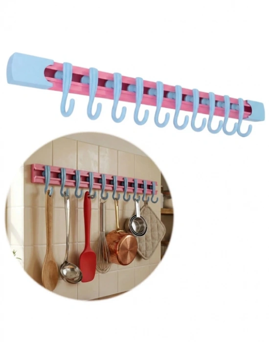 CT. 10 Kancalı Raylı Mutfak ve Banyo Düzenleyici Askı 30 cm