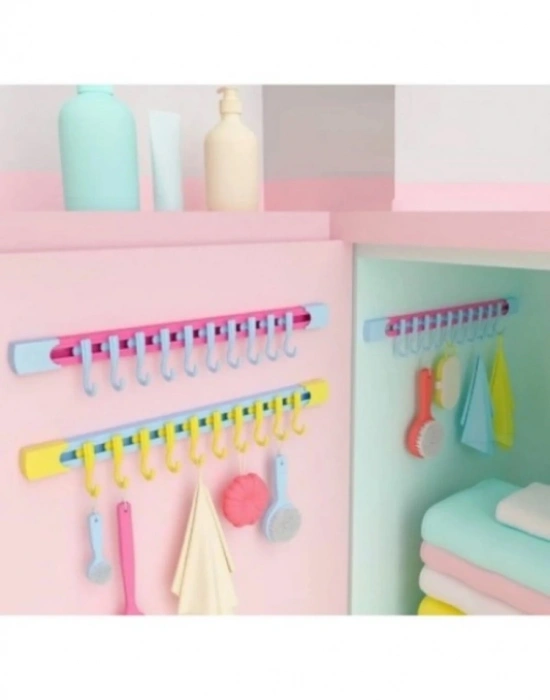 CT. 10 Kancalı Raylı Mutfak ve Banyo Düzenleyici Askı 30 cm