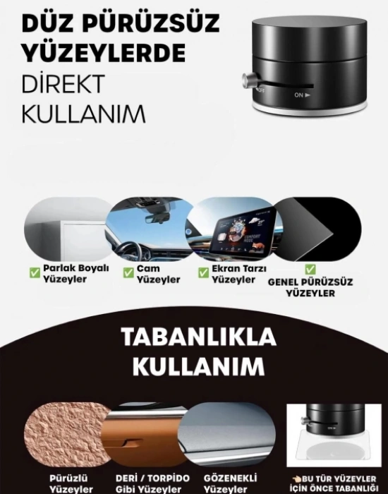 CT. Mıknatıslı Katlanabilir Telefon Tutucu Torpido ve Cam Uyumlu