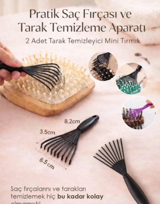 CT. Pratik Saç Fırçası ve Tarak Temizleme Aparatı 2 Adet