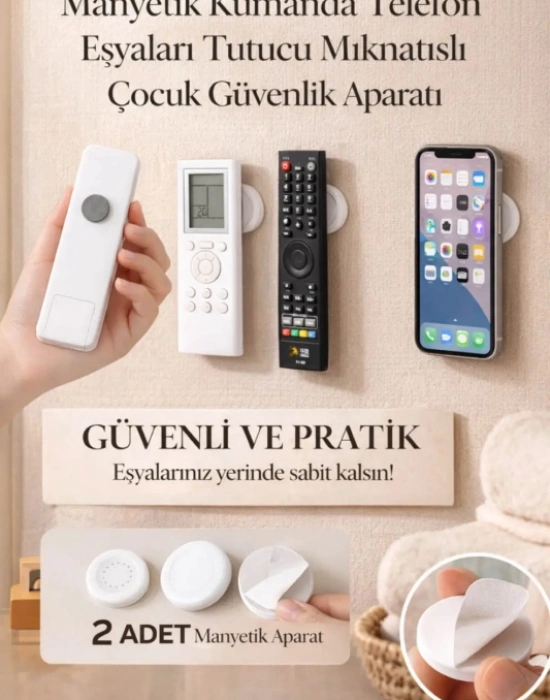 CT. Mıknatıslı Çok Amaçlı Kumanda Telefon Tutucu 2 Adet