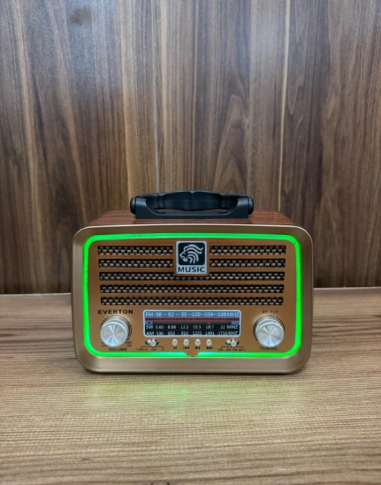 Everton Radyo Güneş Panelli Işıklı Nostaljik Radio RT-717