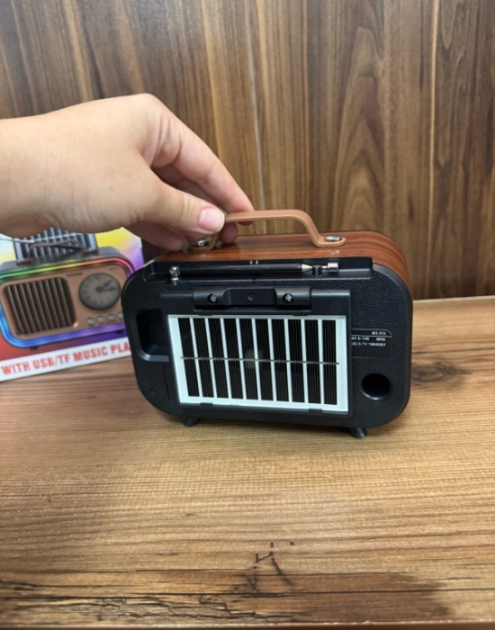 Everton Radyo Saatli Led Işıklı Güneş Panelli Nostaljik Radio RT-711