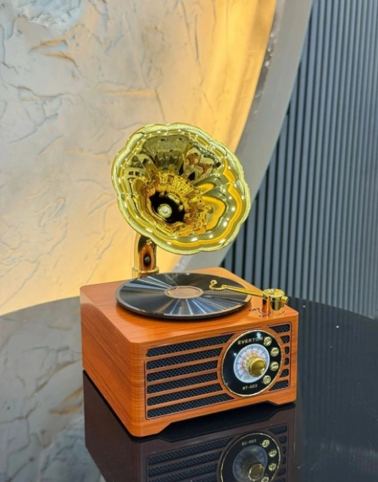 Everton Radyo Gramafon Görünümlü Şarjlı Nostaljik Radio RT-603