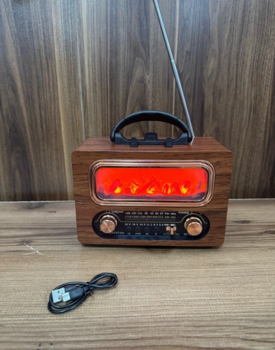 Everton Radyo Şömineli Orta Boy Nostaljik Radio Şarjlı 20x13,5x10 RT-731