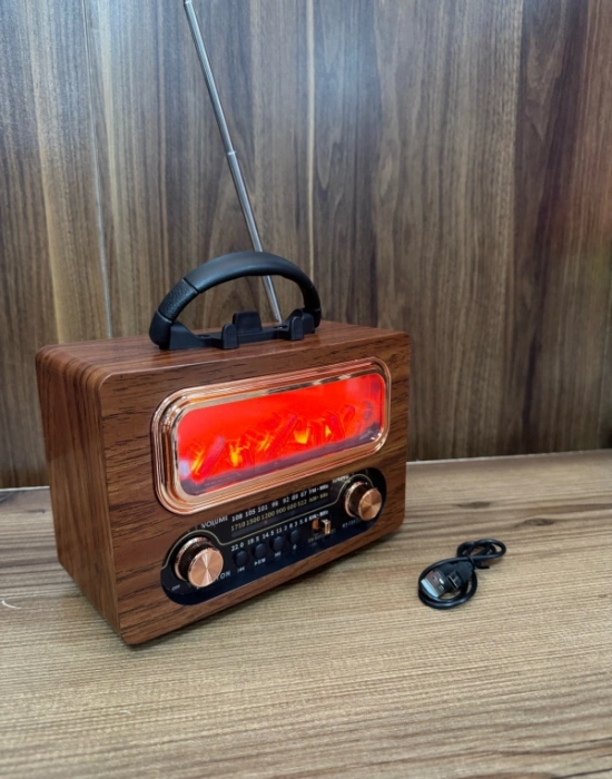 Everton Radyo Şömineli Orta Boy Nostaljik Radio Şarjlı 20x13,5x10 RT-731