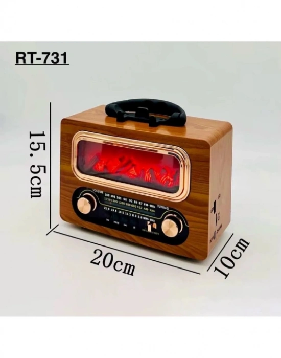 Everton Radyo Şömineli Orta Boy Nostaljik Radio Şarjlı 20x13,5x10 RT-731