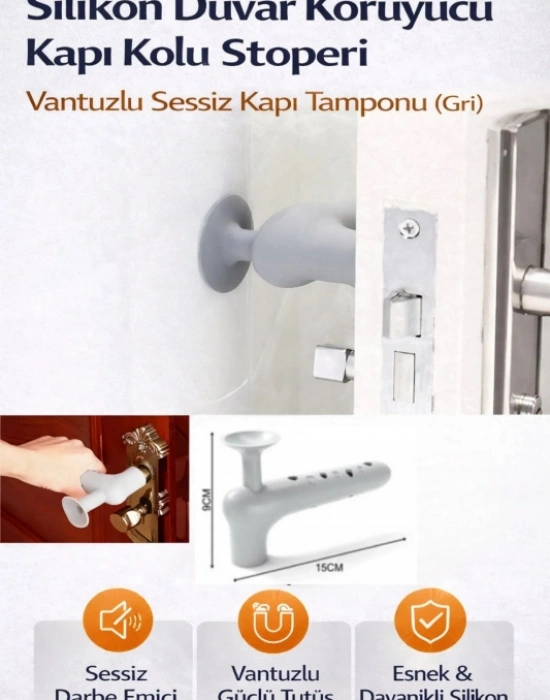 CT. Silikon Duvar Koruyucu Kapı Stoperi GRİ