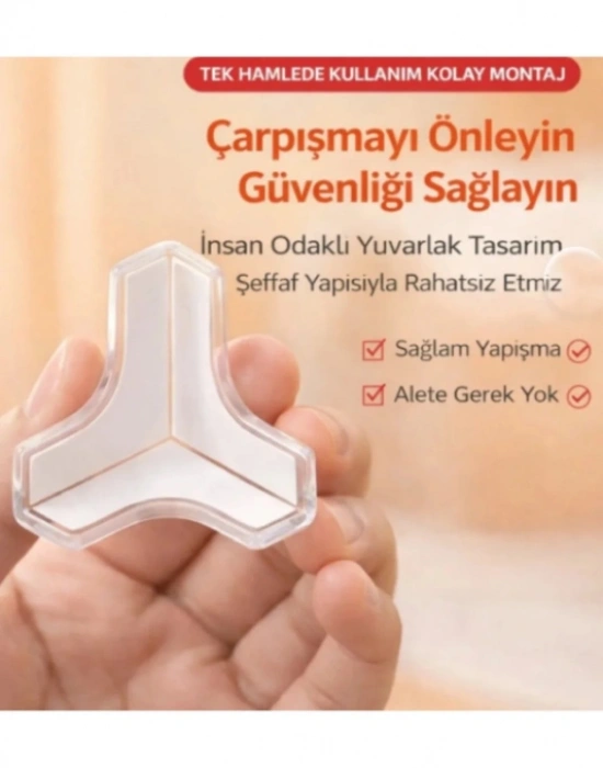 CT. 8li Set Silikon Şeffaf Masa Kenarı Koruma Aparatı
