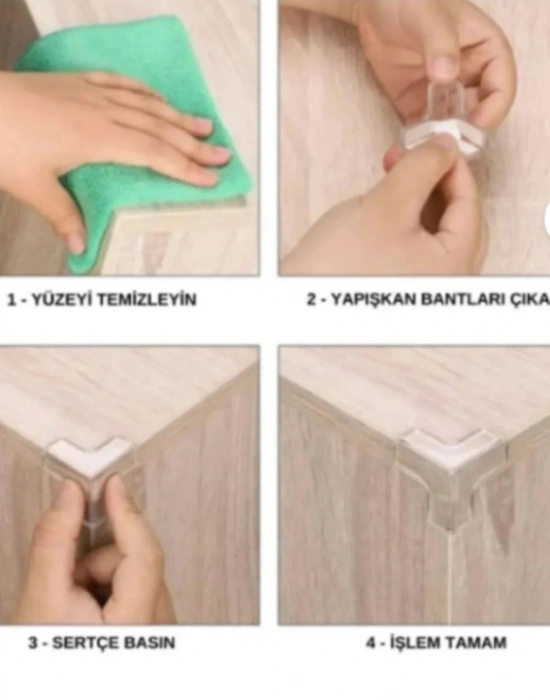 CT. 8li Set Silikon Şeffaf Masa Kenarı Koruma Aparatı