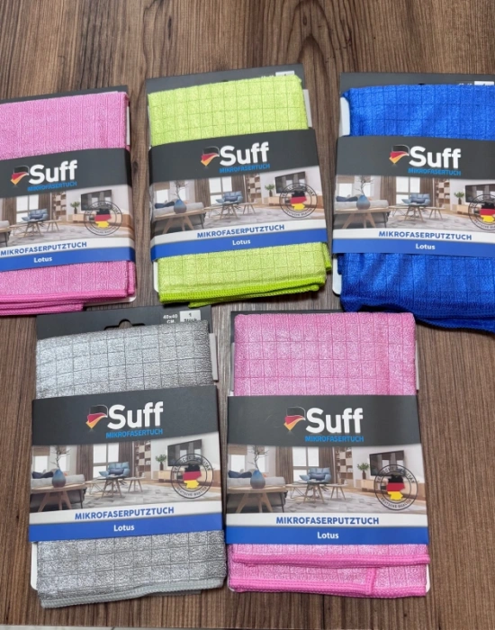 Suff Lotus Nilüfer Mikrofiber Yüzey Temizlik Bezi Damalı Küçük 40 x 40 cm
