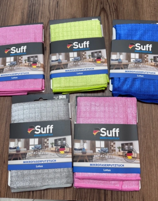 Suff Lotus Nilüfer Mikrofiber Yüzey Temizlik Bezi Damalı Küçük 40 x 40 cm