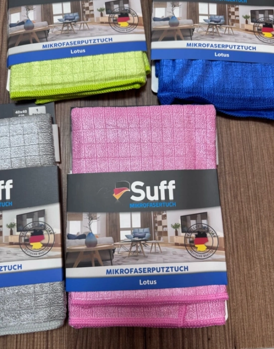Suff Lotus Nilüfer Mikrofiber Yüzey Temizlik Bezi Damalı Küçük 40 x 40 cm