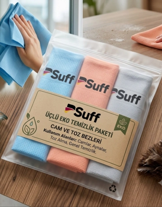 Suff 3Lü Magıc Mikrofiber Bez 60X40 Genel Temizlik Bezi