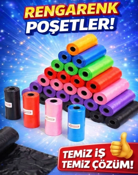 CT. 12li Bebek Bez Veya Köpek Dışkı Poşeti Düz Renkli Set Çok Amaçlı Mini Poşet