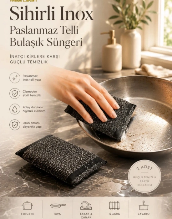 Miss Clean Telli Sünger İnox 2li Sünger