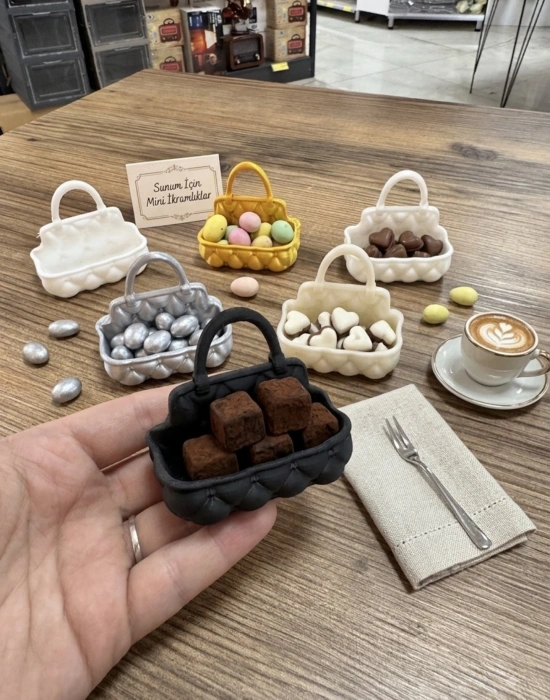 Km Group Mini Yarım Çanta Model Şekerlik Lokumluk 6 cm