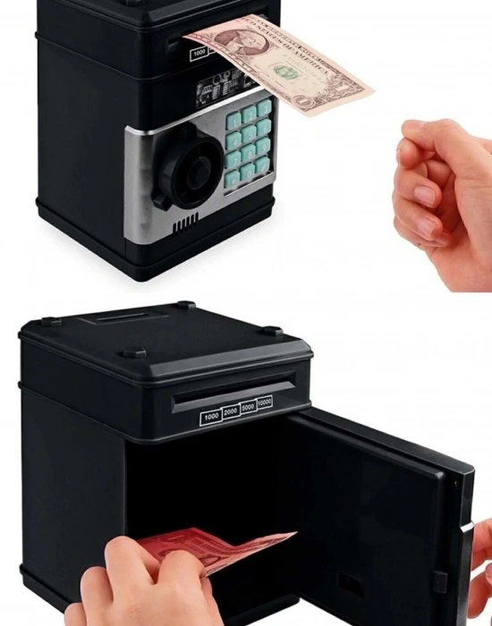 V. Şifreli Otomatik Kağıt Para Alan Atm Kasa Kumbara Renkli