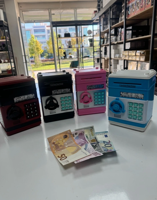 V. Şifreli Otomatik Kağıt Para Alan Atm Kasa Kumbara Renkli