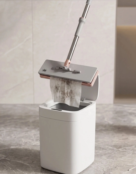 MİSS CLEAN ( 8 Adet Yedek Bezli ) 32 Cm Büyük Boy Tüm Bezlere Uyumlu Click Mop Kendinden Sıkıştırmalı Paspas