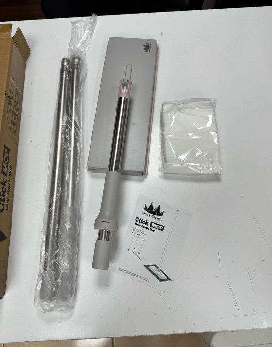 MİSS CLEAN ( 8 Adet Yedek Bezli ) 32 Cm Büyük Boy Tüm Bezlere Uyumlu Click Mop Kendinden Sıkıştırmalı Paspas